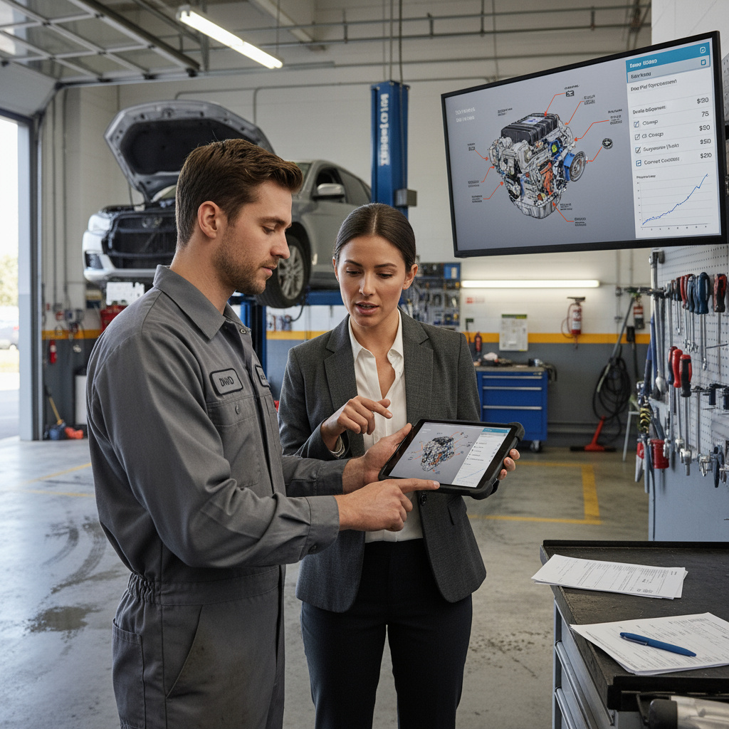 Mechaniker erklärt Reparaturdetails